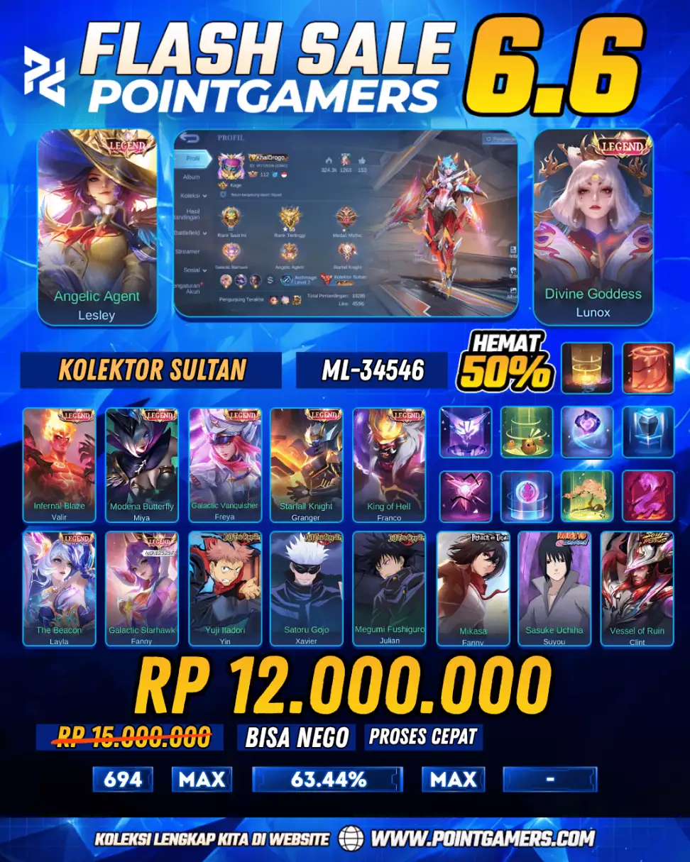 LESLEY LEGEND, MIYA LEGEND, VALIR LEGEND, LUNOX LEGEND, FREYA LEGEND, GRANGER LEGEND, FRANCO LEGEND 1