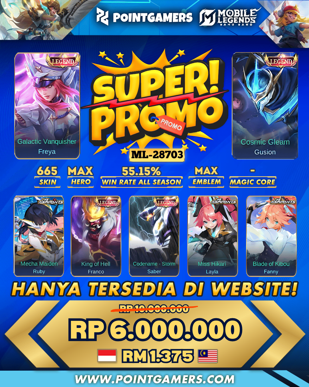 PROMO FREYA LEGEND, GUSION LEGEND, FRANCO LEGEND, SABER LEGEND 1