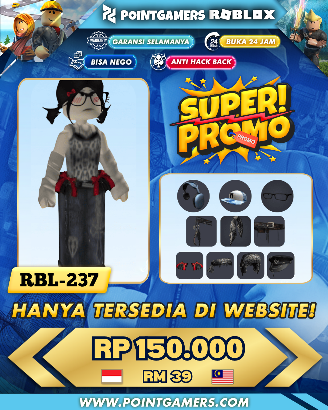 PROMO TINY MINI DUCK (RECOLORABLE), SB CHROME EMO HEADSCARF 1