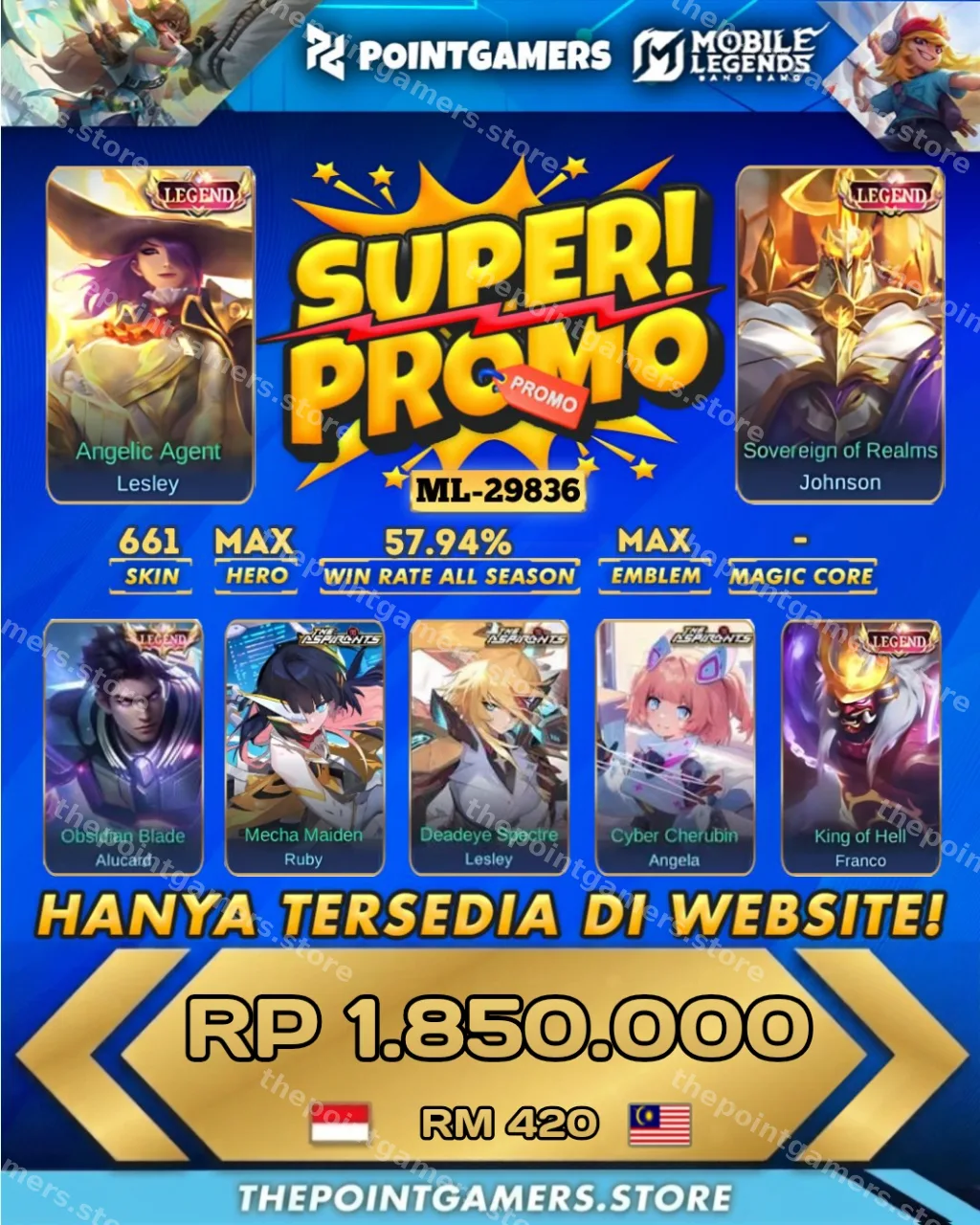 ALUCARD LEGEND, FRANCO LEGEND, JOHNSON LEGEND, LESLEY LEGEND 1